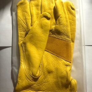 Vibrant Yellow Leather Gloves for Men